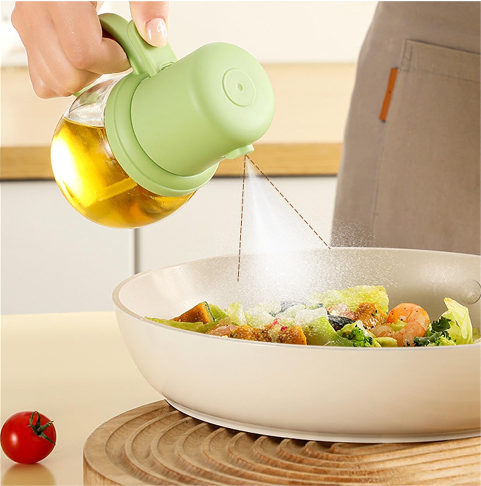 Ölsprüher Für Speiseöl Ölsprüher, Nachfüllbare Olivenöl-Sprühflasche Aus Glas For Luftfritteuse, Salat, Backen, Grillen Grillen Küche(Yellow)