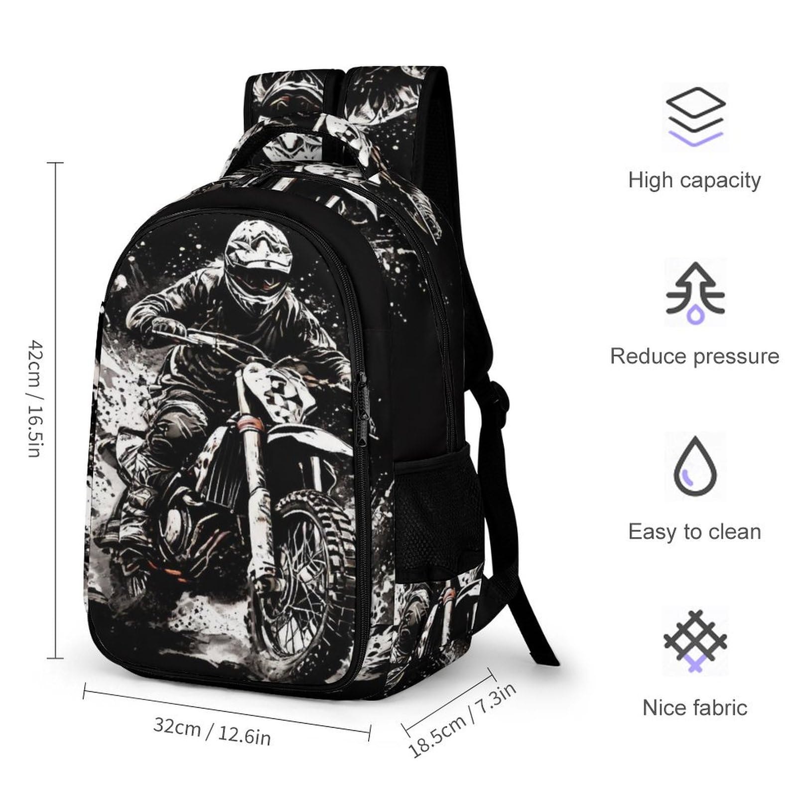 Mochilas Mochila Escolar Para Niños Mochila Escolar Motocicletas Mochilas Escolares De Bicicleta De Montaña Impresos En 3D Para Niños Estudiantes De Primaria Y Secundaria