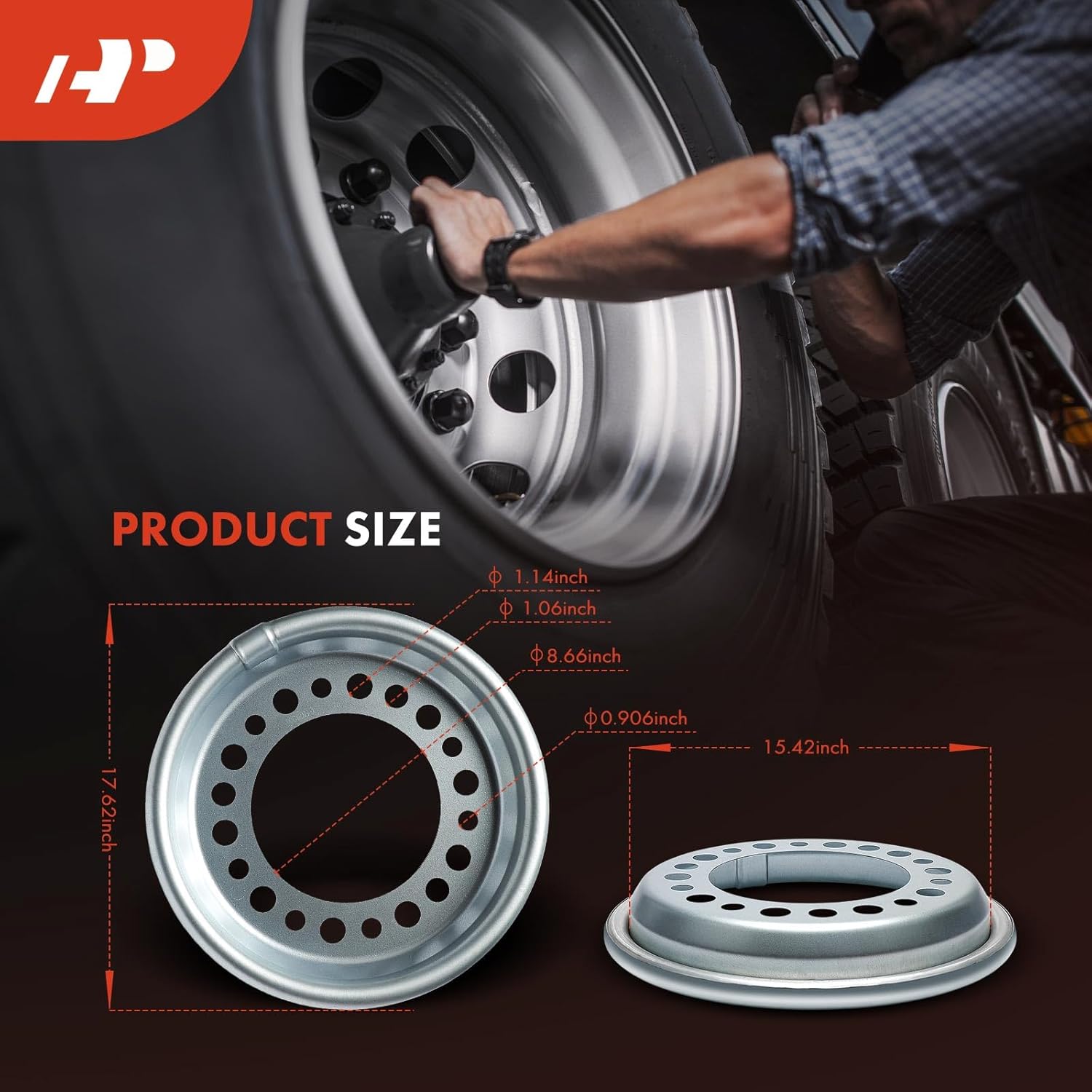 A-Premium 2Pcs Auto Wheel Balancer Compatible with Heavy Duty Trucks Have 477.5 mm Wheel