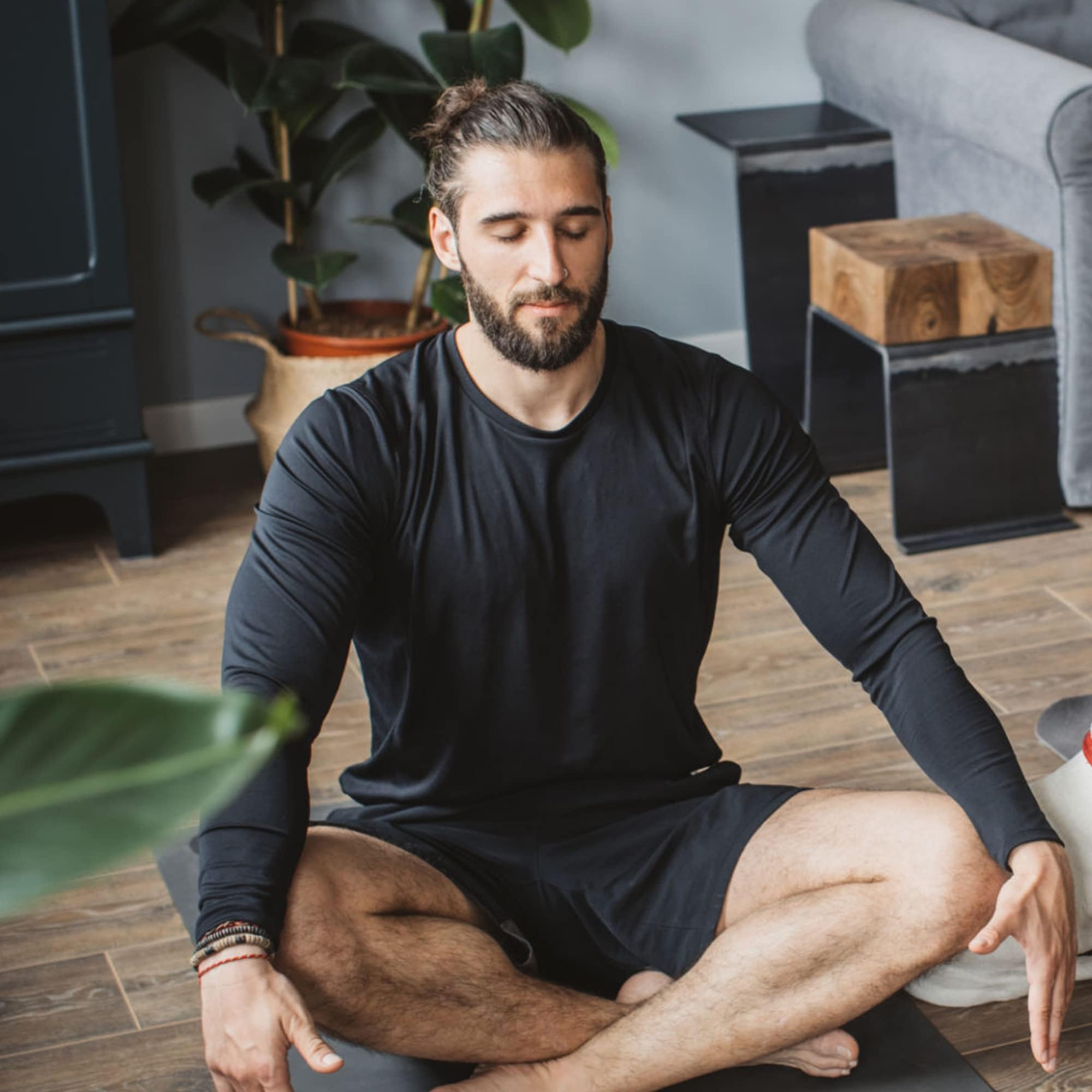 4, 5 o 7 Piezas Camisetas Manga Larga Hombre Camiseta Deporte Hombre de Secado Rápido Respirable UV Protección Solar para Gimnasio Running