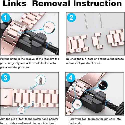 Miniatura 8 de Maxjoy Compatible con Fitbit Versa Bands, Versa 2 banda de metal grande de acero inoxidable pulsera con funda protectora para hombres y mujeres,