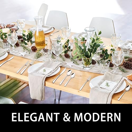 Miniatura 6 de EWFEN - Juego de cubiertos de 40 piezas con organizador, juego de cubiertos de acero inoxidable resistente para 8, vajilla de grado alimenticio,