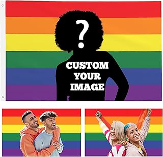 Custom Pride Bunting Flag, Personalized LGBT Lesbian Gay Transgender Progress Bisexual Flag, Wall Tapestry for Bedroom, Livingroom, Decoration, Clubs, Events, Outdoor Banner (3x5 FT)