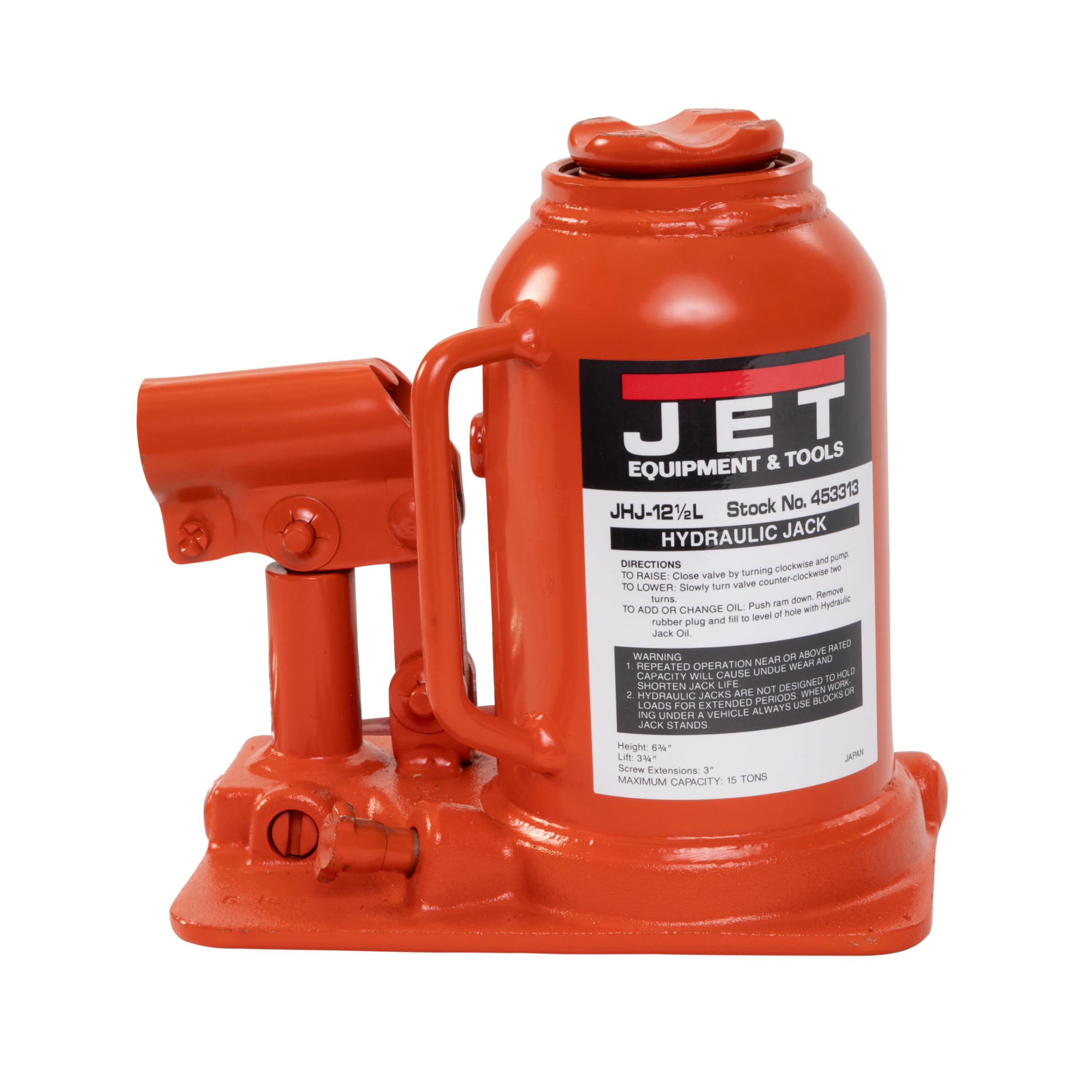 Amazon.com: JET 12.5-Ton Low-Profile Hydraulic Bottle Jack w
