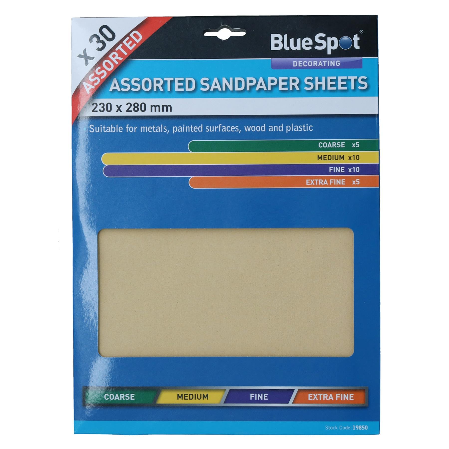 Mixed Grit Sandpaper Sanding Sheets for Metal Wood Plastic 60-240 Grit 30pc
