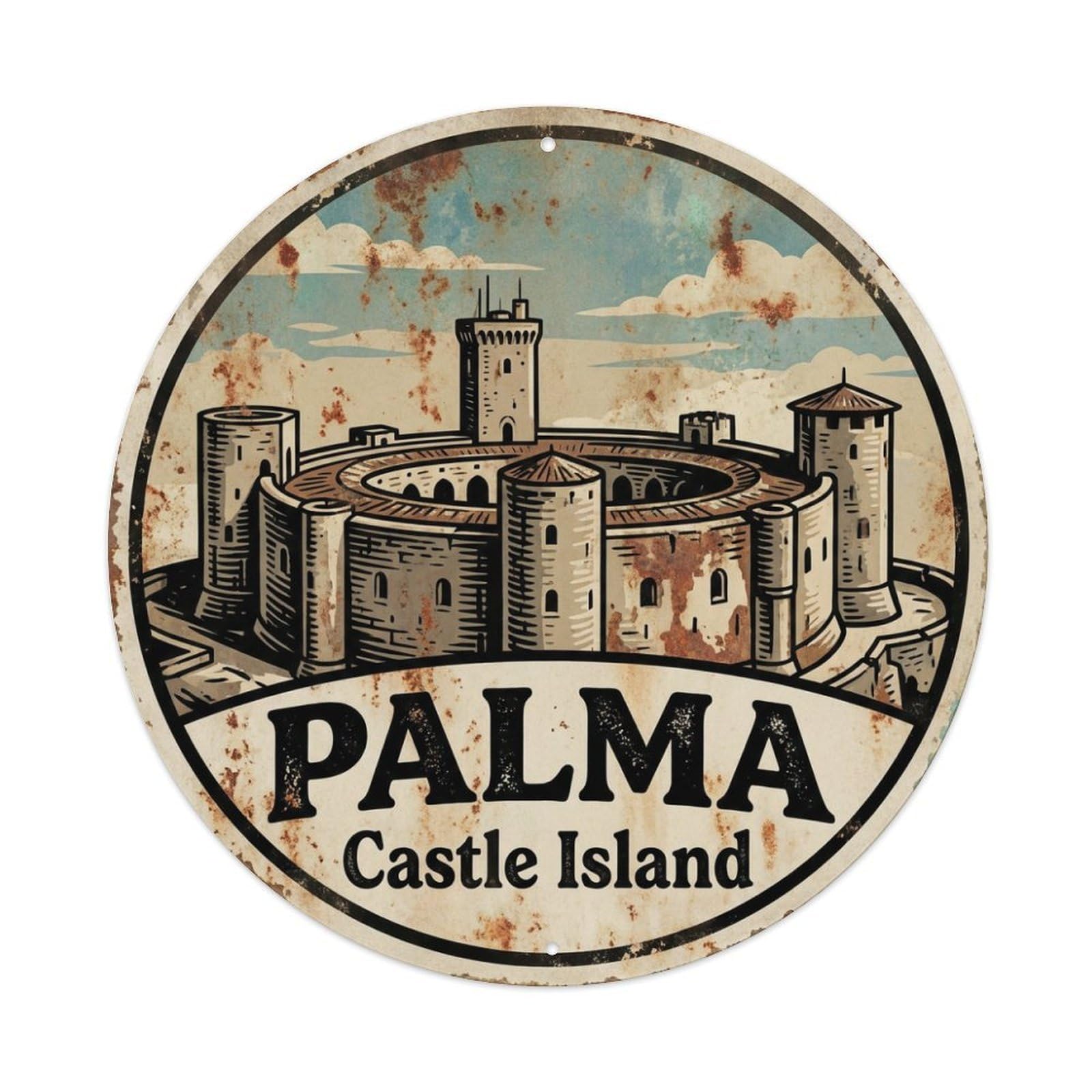 Tgrcjimh Style Metal Tin Sign Vintage Travel Palma Spain Keepsake 1