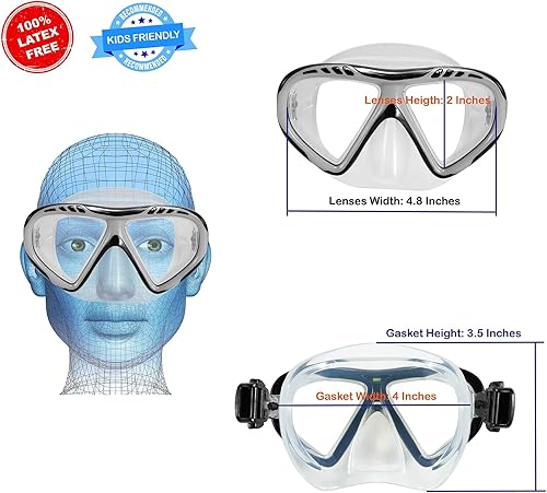 Miniatura 7 de Gafas de natación para niños, cubierta de nariz, gafas para niños sin tirones de pelo,Máscara de natación para niños antiniebla