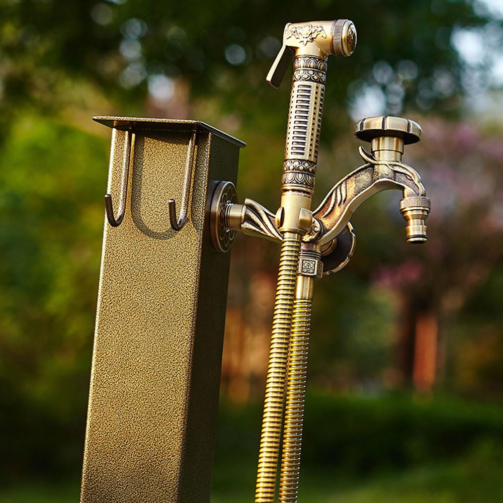 Rubinetto da giardino autoportante con colonna d'acqua antigelo e design retrò idrante per giardini verticali e patii