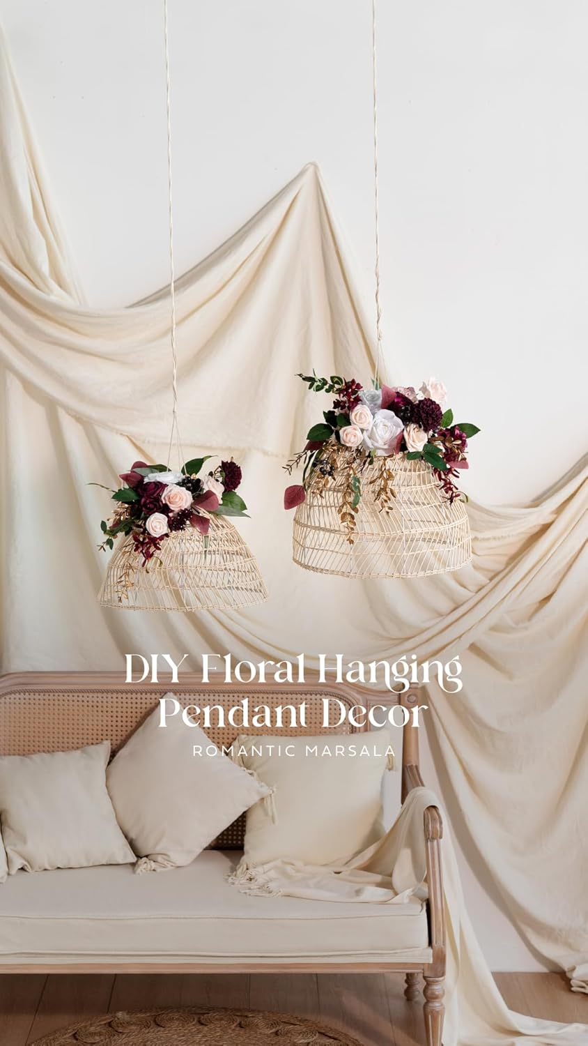 Ling's moment Artificial Flowers Dahlia Fake Flowers Burgundy Foam Real Touch Faux Flower for Home Decor Graduation Baby Shower Decorations Outdoors Party Wedding Gifts Centerpieces Arrangements 25pcs - Image 5