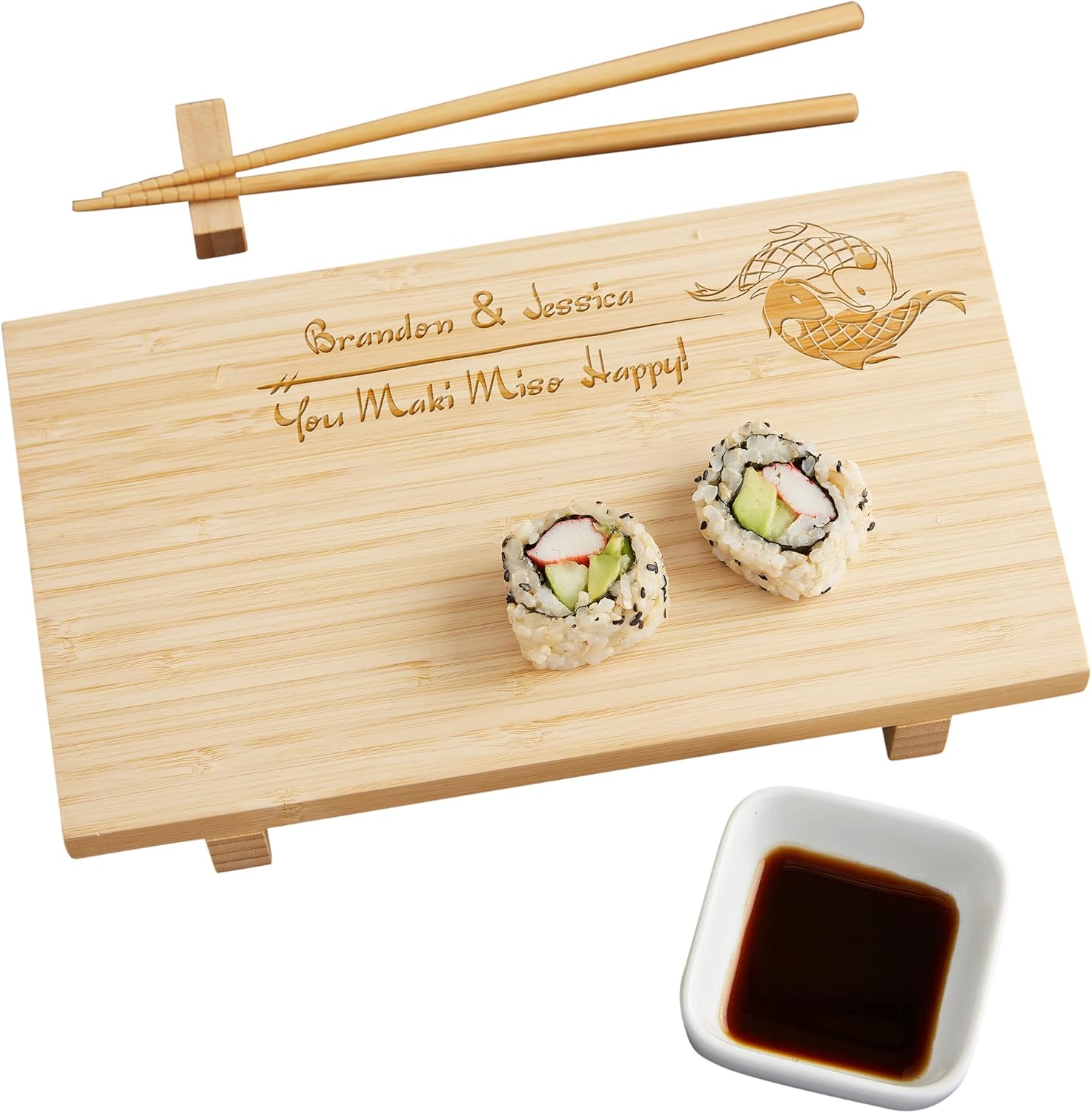 Tabla de Sushi Personalizada Yin y Yang de Cerámica
