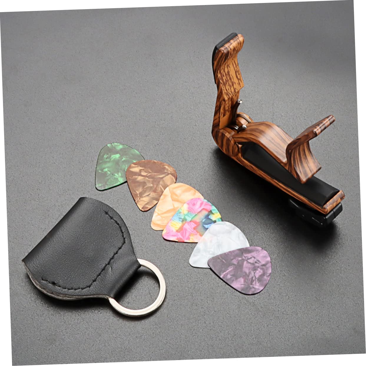 Toyvian 4 zestawy strojenia do gitary akustycznej, profesjonalny kapodaster do gitary akustycznej, profesjonalny kapo, kostka gitarowa, zacisk do gitary elektrycznej, gitara basowa, metal, banjo ABS