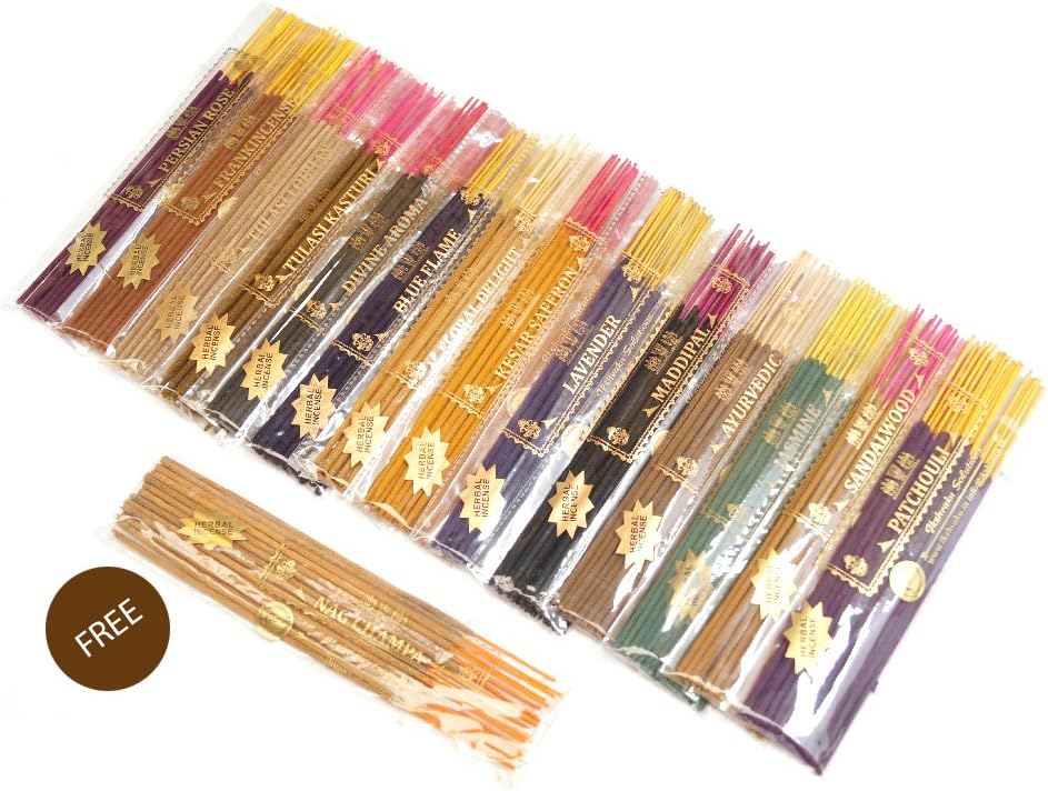FREE Nag Champa in Herbal Treat Jumbo Incense Sticks Set of 15 Fragrances