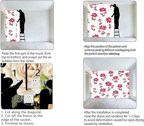 Miniatura 4 de Adhesivo de papel de pared para tirar y pegar, decoración bohemia, lindo tapiz simple para niños, decoración del hogar, apto para bricolaje (ancho)