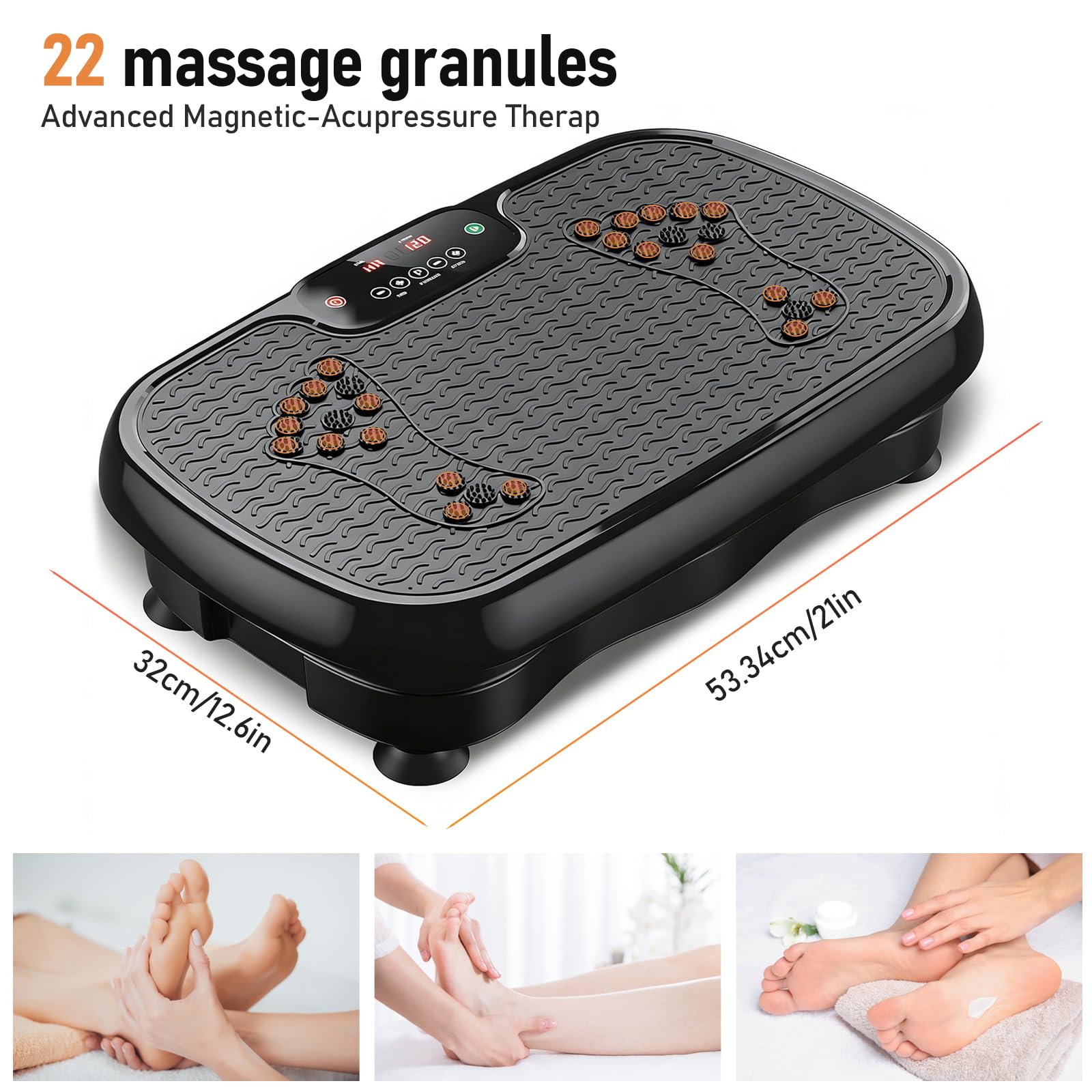 Plateforme Vibrante Perte de Poids, Plaque vibrante Fitness avec 120 Niveaux d’Intensité et 5 Programmes, avec Bandes de Résistance et Télécommande, Écran LED, Plateformes Vibrantes et Oscillantes