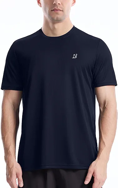 Roadbox Men's Rash Guard Short Sleeve, UPF 50+ UV Sun Protection Swim Shirts, Quick Dry Lightweight Water Surf Beach T-Shirt