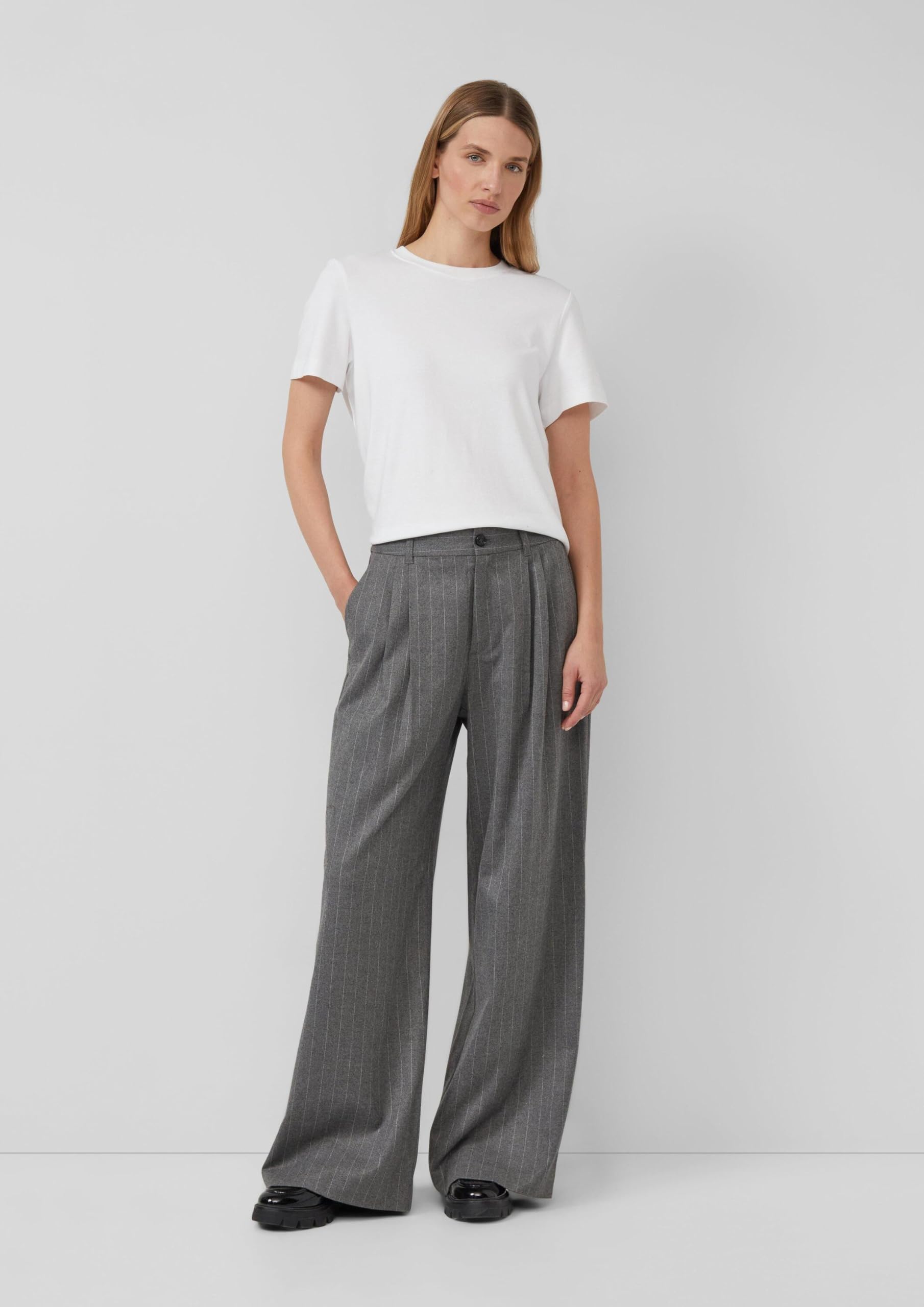 s.Oliver Wide-Leg-Hose mit Nadelstreifen und Eingrifftaschen