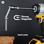 Facoow 6“ Ensemble de pilotes à écrou à long impact Exrta, ensemble de pilotes Corloer Corded pour pilotes à impact 1/4" inclus 2 Adaptateurs d'impact pour clés Impac 1/2"&3/8"