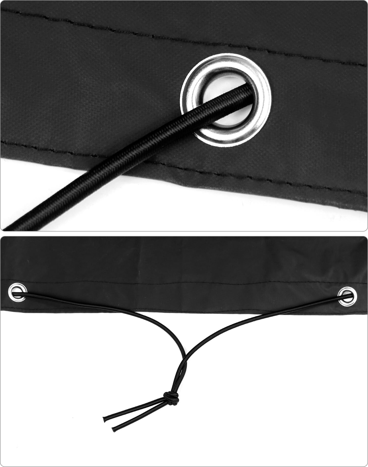 QWORK® Bâche Remorque avec Corde Bâche - 258x135x8CM - Matériau PVC 420D Renforcé - pour Remorques de Voitures de 500KG - 750KG, Noir