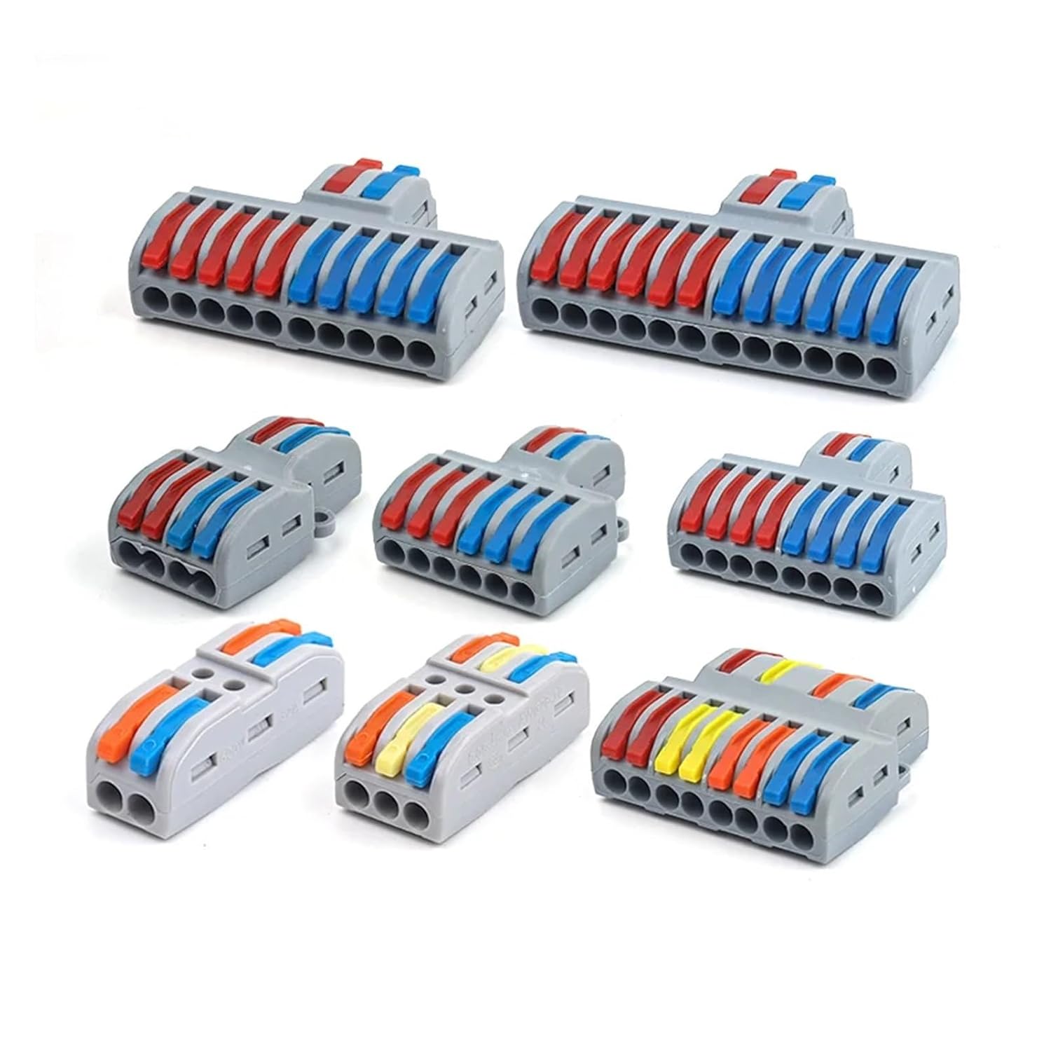 Electrical Connectors Universal Compact Push-in Conductor SPL Splitter Wiring Cable Connector Butt Terminal Block(SP-L62 5PCS)
