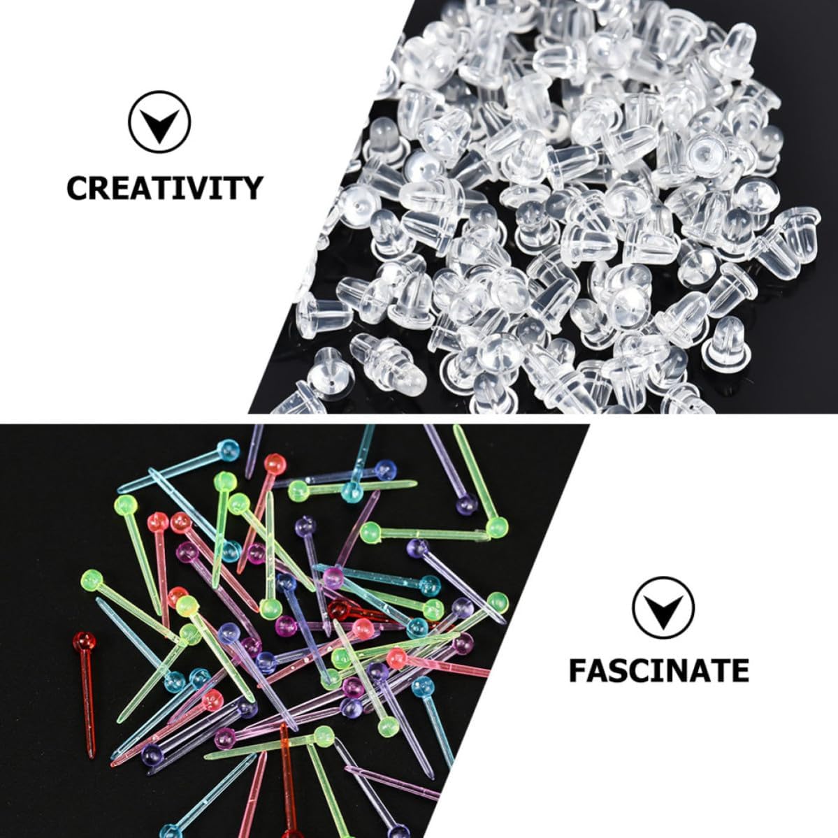 Plastic Earrings Studs Plugs for Women, Lightweight image 3