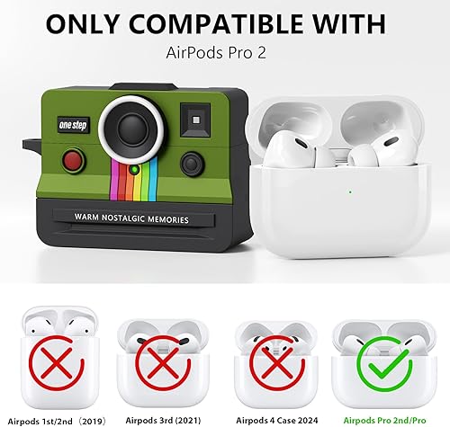 Miniatura 7 de VISOOM Funda retro para AirPods Pro, funda para mujeres y hombres, funda de silicona de moda para Air iPods Pro 2 de 1 generación con kit Cleanner