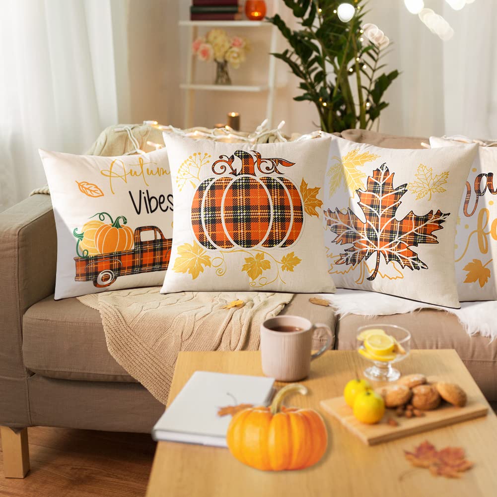 ASDCXZ Set di 4 federe per cuscino 40 x 40 cm, moderna arte paesaggio lago fiore