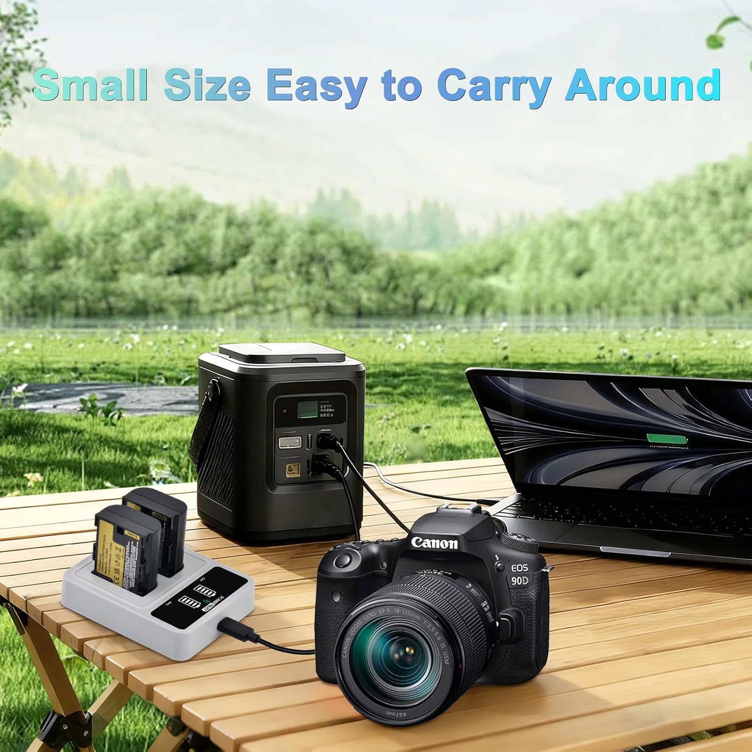 2-Pack LP-E6P LP-E6 Battery with PD20W LED Dual Charger Compatible with Canon EOS R5 Mark II EOS R5 EOS R6 EOS R7 EOS R 5D II III IV 6D 6D II 7D 7D II 60D 70D 80D 90D Camera