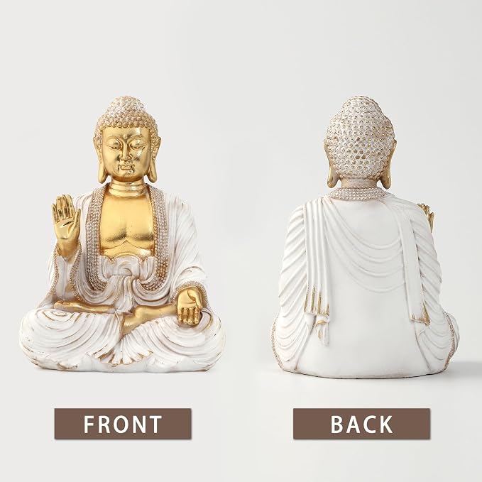 Estatua Buda Dorada 9.8 pulgadas para Decoración Zen miniatura 7