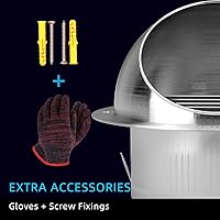 Vista 6 de Cubierta de ventilación de secadora de acero inoxidable 304 de 4 pulgadas, salida de salida de pared redonda para exteriores, extractor externo