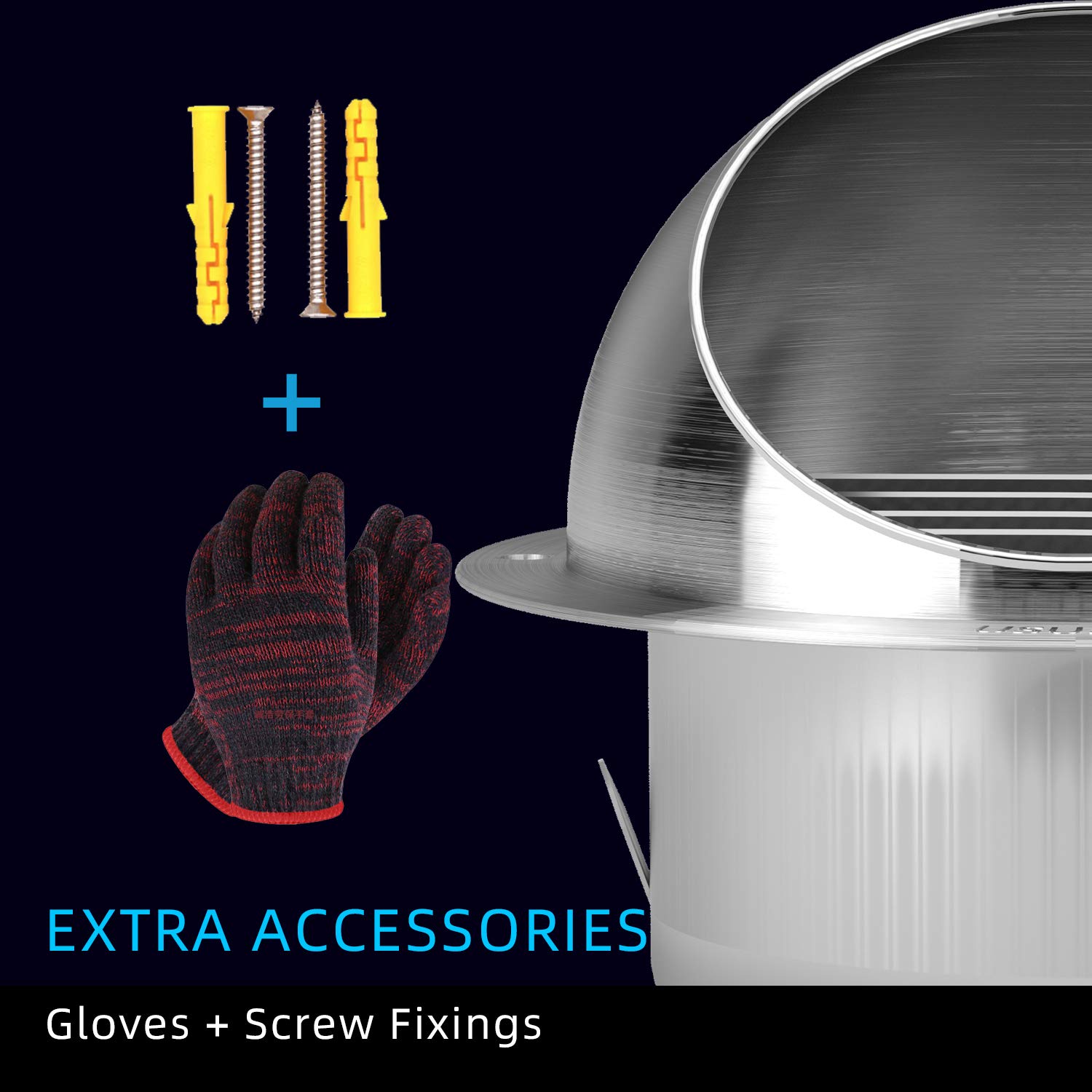 Weiworld 304 Stainless Steel Round Exhaust Grille Louvered Vent with