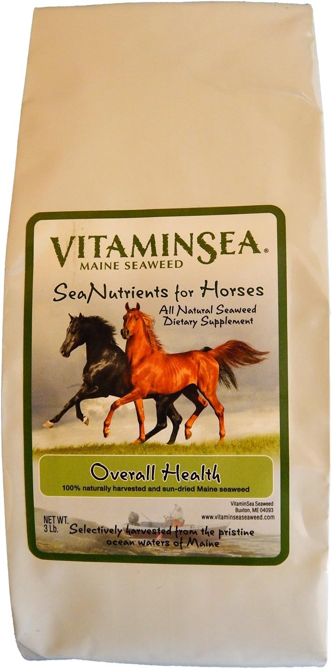 VITAMINSEA Horse Kelp Dried Seaweed Supplement | All Natural Dietary Nutrients for Horses | Kelp Flakes Rich in Vitamins, Trace Minerals, Amino Acids for Overall Health | 3 LB