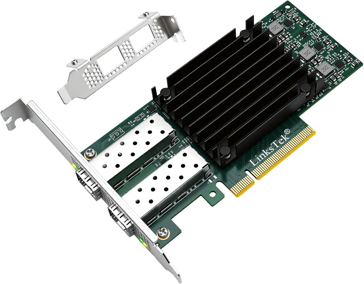 Dual 25Gb/s SFP28 Fiber Port Intelligent RDMA Ethernet Adapter for Virtualization and Storage Servers, Mellanox ConnectX-4 Lx EN MT27711A0 Ethernet Controller, 2X 25GbE PCIE 3.0 x8 NIC Card (CX4121A)