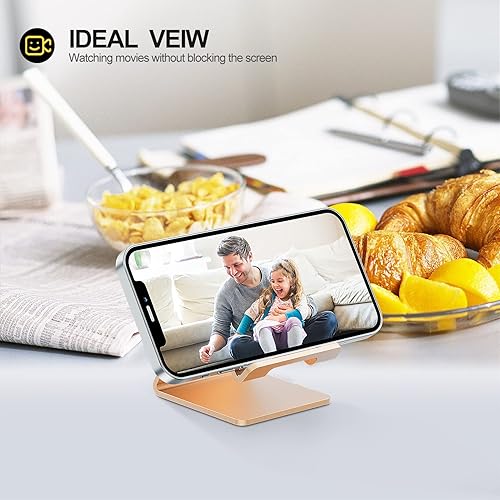 Miniatura 8 de Urmust Soporte de escritorio para teléfono celular, soporte de aluminio para iPhone 14 13 12 11 Pro Xs Max Xr X 8 7 6 6s Plus 5 5s 5c, decoración de