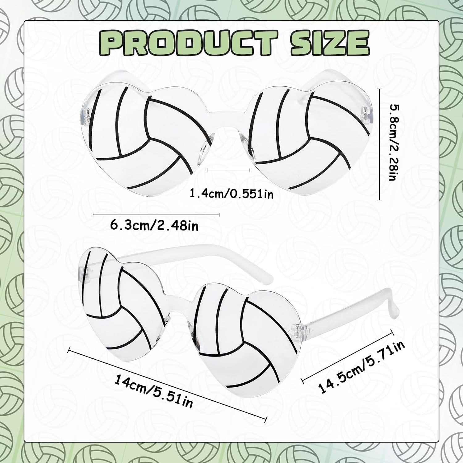 12 Pcs Sport Glasses, Softball Shaped Sunglasses Volleyball Shaped Sunglass