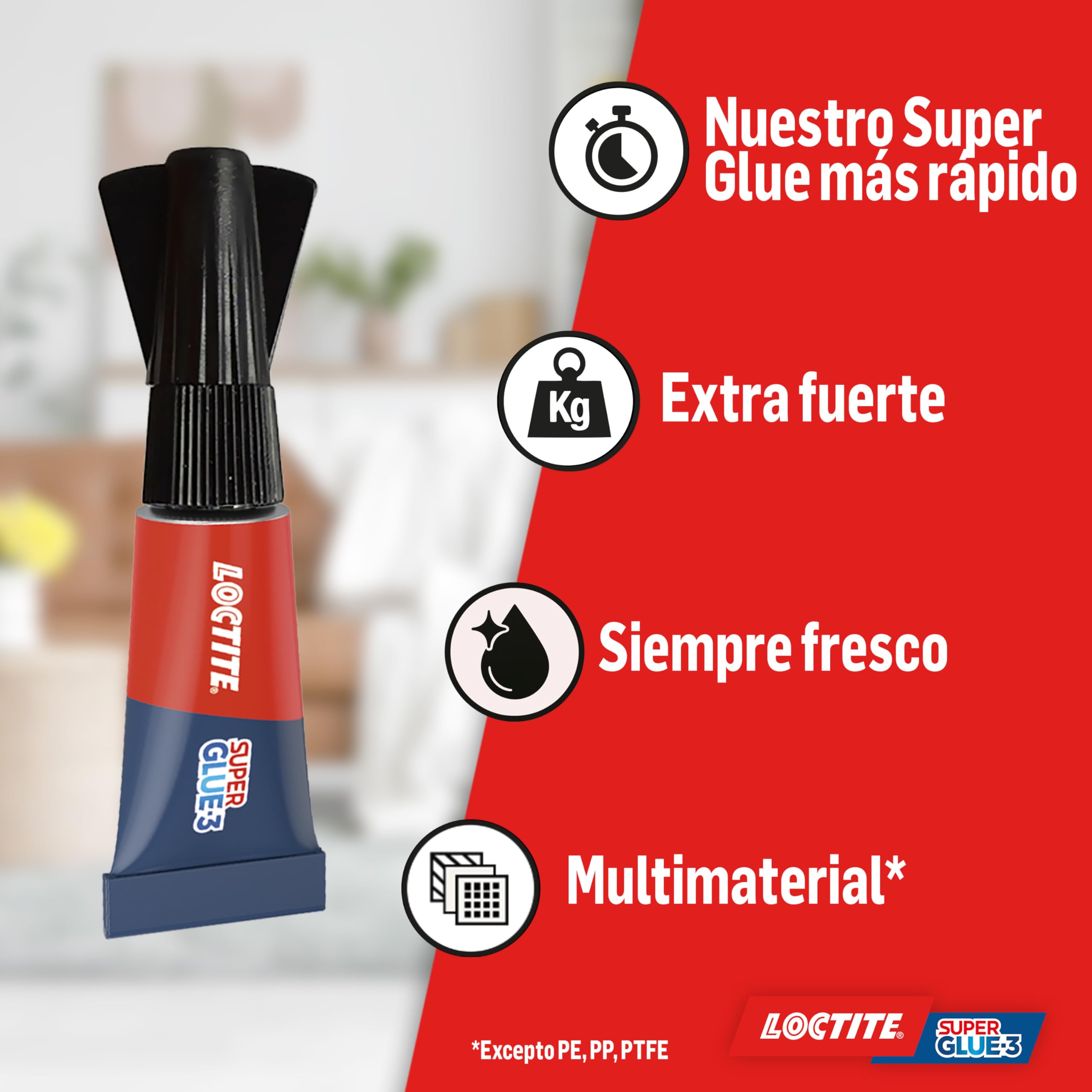 Loctite Super Glue-3 Monodosis Transparente 3x1g - Pegamento Instantáneo Universal, Fuerte y Rápido - Resistente al Agua, Lavavajillas, Golpes, Temperaturas Extremas - Fórmula Antigoteo — view 3