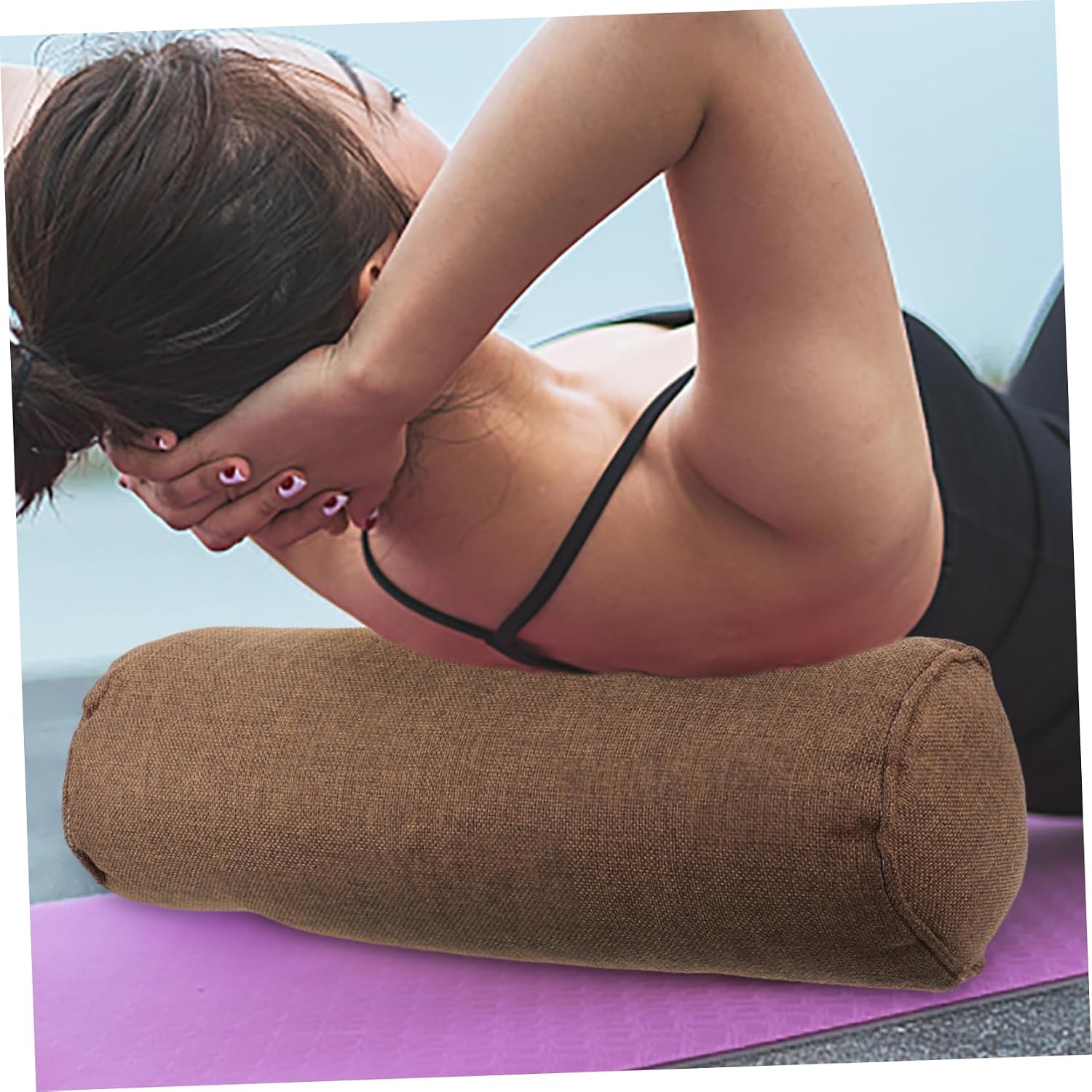 Yoga Support Pillow for Women Round Neck and Leg Cushion High Density Foam Yoga Accessory for Home and Studio Use
