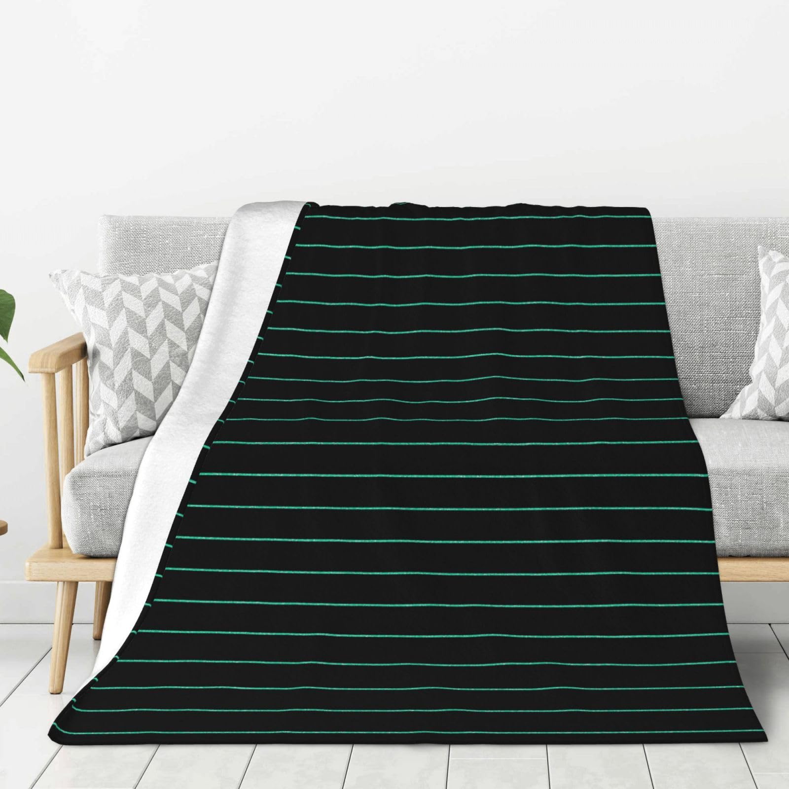 Plaid en flanelle douce de qualité supérieure noir 127 x 152,4 cm