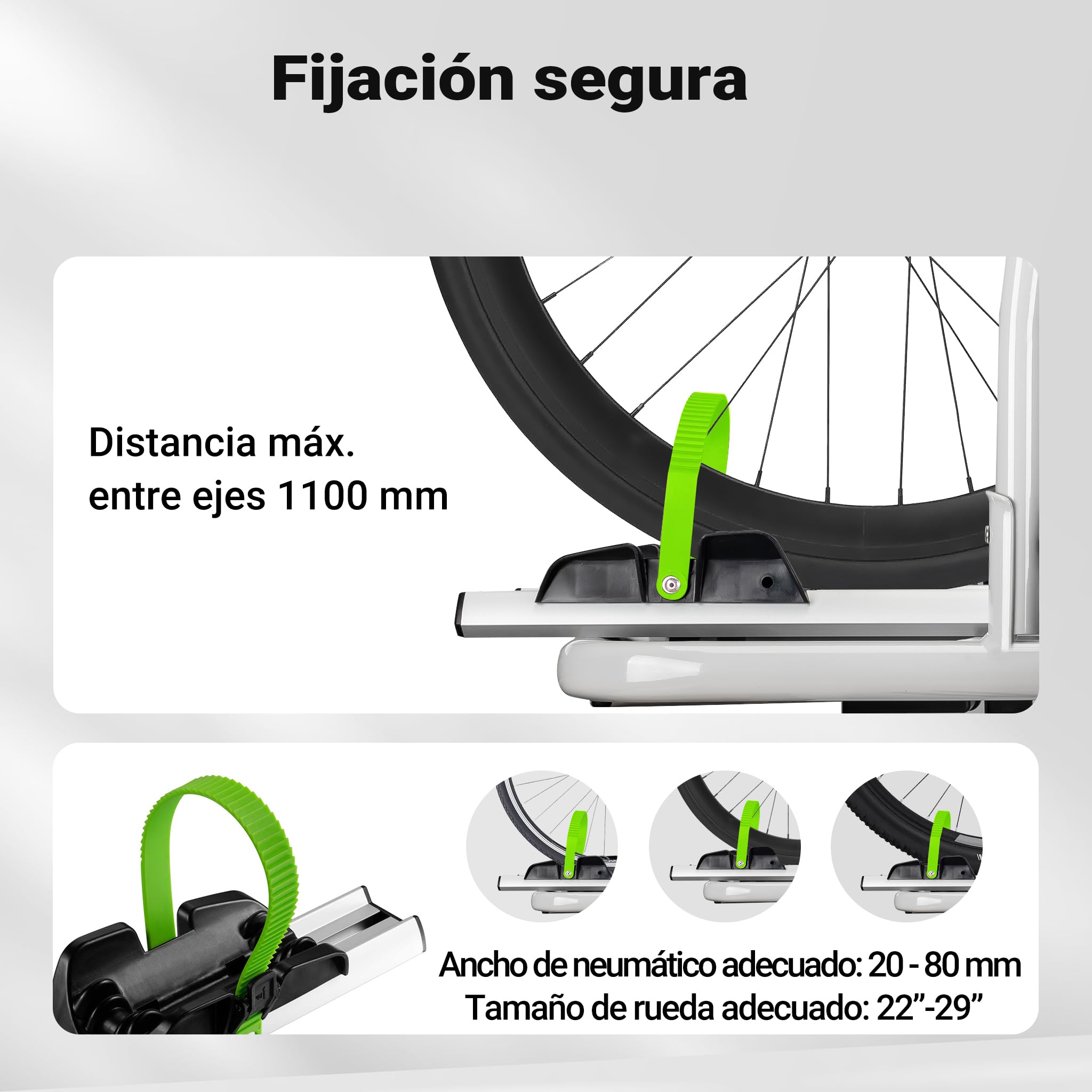 Wiltec Portabicicletas Trasero para 2 Bicicletas con Enganche de Bola y Acoplamiento de Remolque soporta hasta 60 kg Gancho de Bola de 2" Rueda Ø 22-29" Plegable e inclinable con protección antirrobo