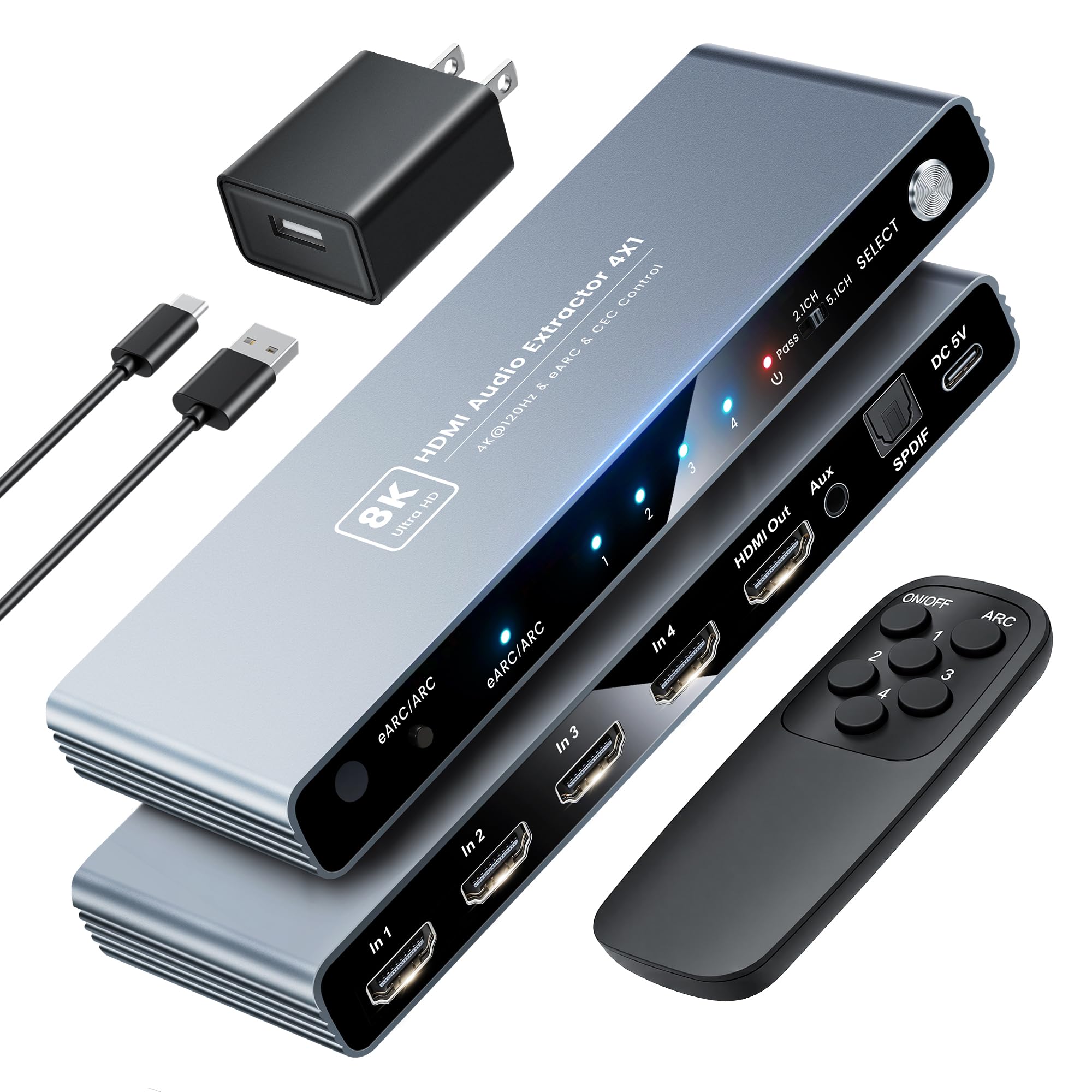 Amazon | avedio links 8K HDMI2.1 AV切替器 4入力1出力 eARC/CEC対応