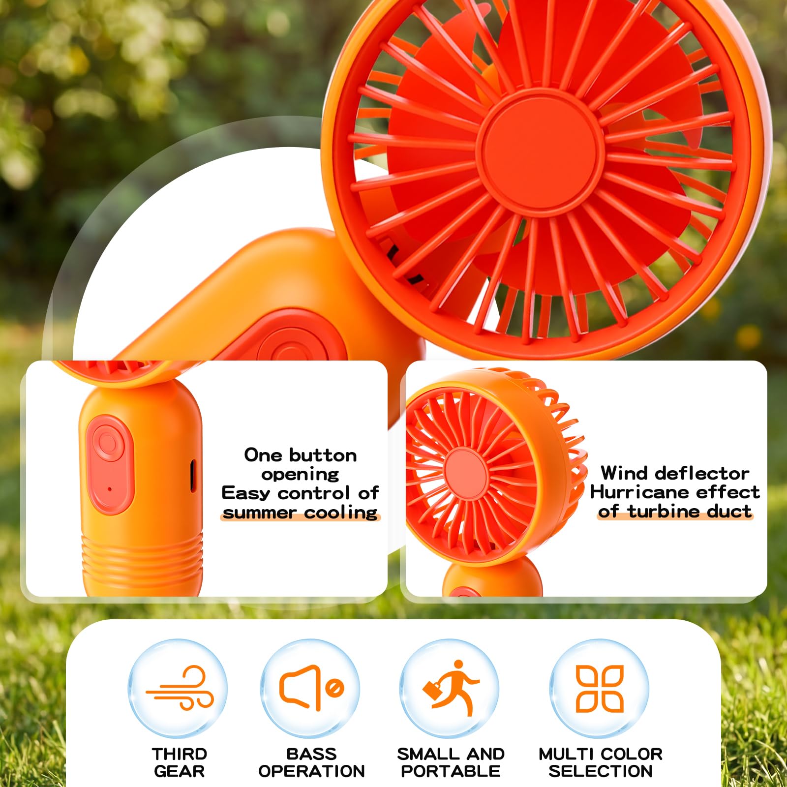 Rossesay Tragbarer Mini-Handventilator, Großpackung für Reisen, 3 Geschwindigkeiten, wiederaufladbar, USB, batteriebetrieben, kleine persönliche Wimpernfächer für Damen und Herren, für drinnen und
