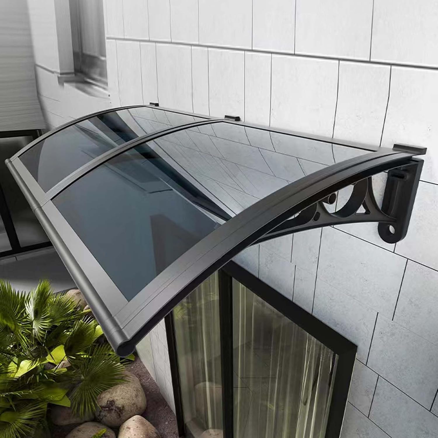 Marquise de Porte d'Entrée en Polycarbonate et Aluminium