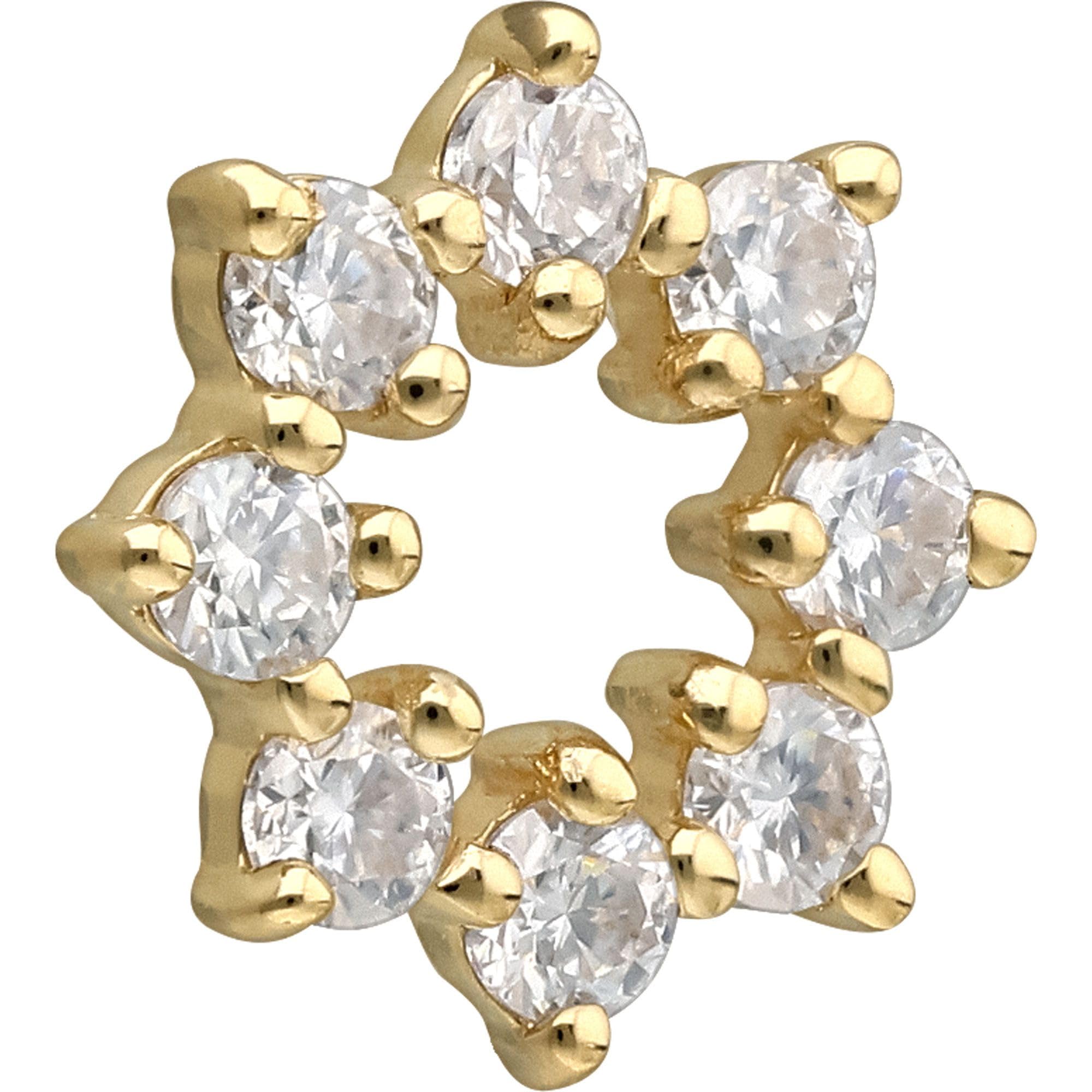 PIERCINGLINE 14 Gold Anhänger für Clicker MOISSANIT-KREIS 585er Gold - Goldfarben