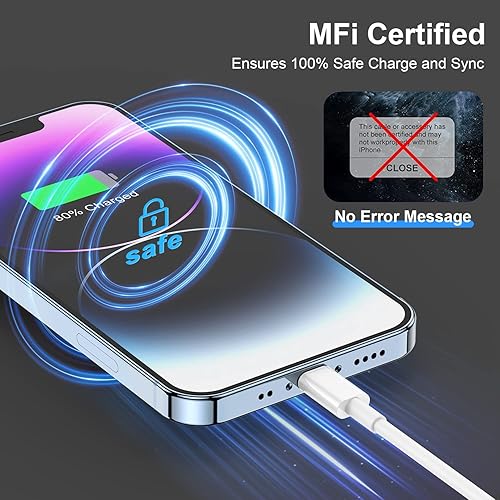 Miniatura 6 de Paquete de 2 cables USB C a Lightning de 6 pies certificado Apple MFi, cable de carga rápida tipo C de 6 pies para iPhone 14 13 12 11