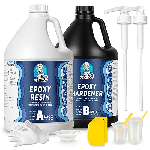 UncleResin Kit de resina epoxi de 2 galones, fundición de baja viscosidad transparente 11, sin burbujas, para mesa de río, madera, preservación de