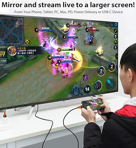 Miniatura 3 de PRO USB-C HDMI compatible con DJI Osmo Action a 4k con puerto de alimentación, cable de 6 pies a 2160p a 60Hz, cable de 6 pies6.6 ft compatible con