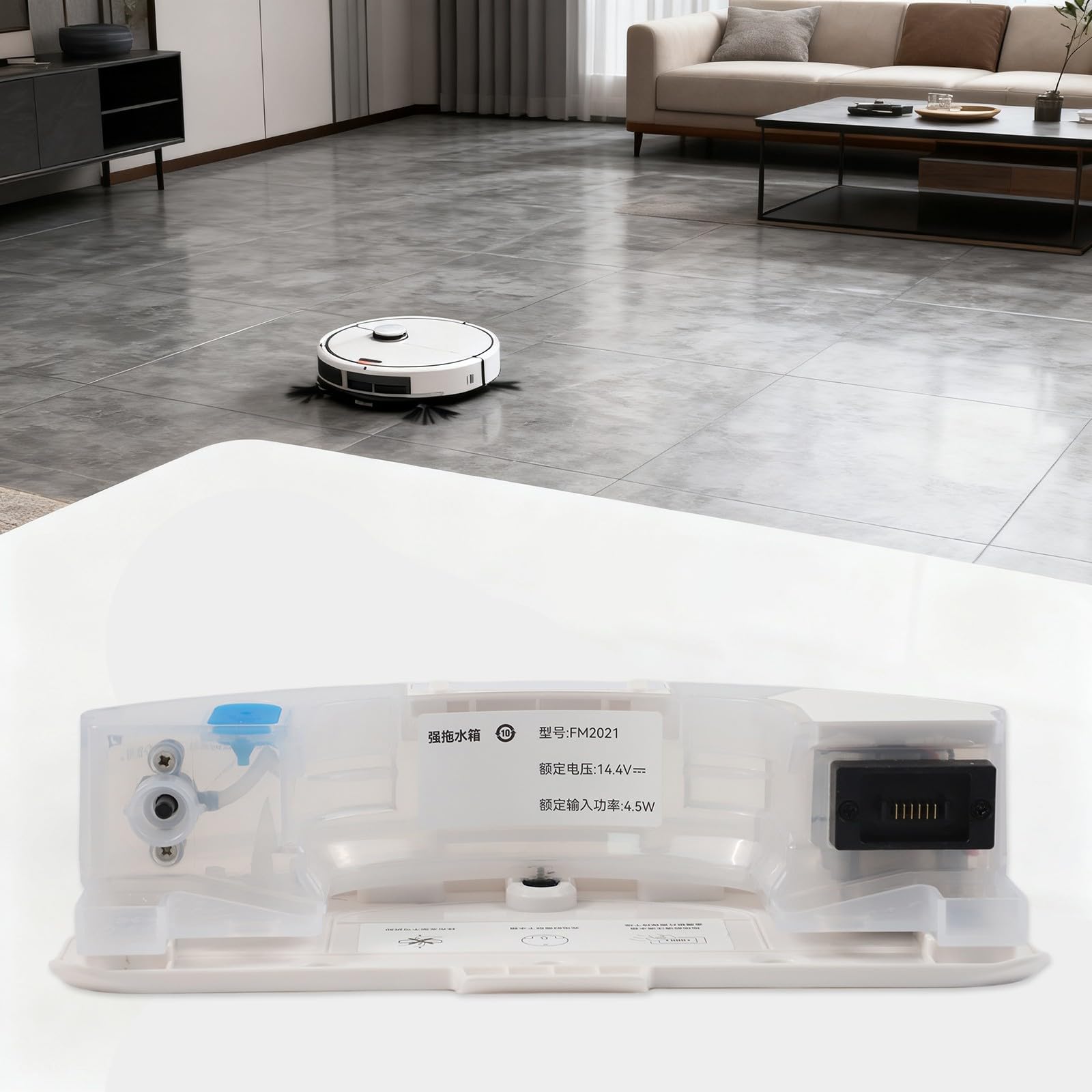 Para fregona de gran capacidad para tanque para T9AIVI 201-2021-0013, diseño de recambio transparente a prueba de fugas para robot para aspiradora
