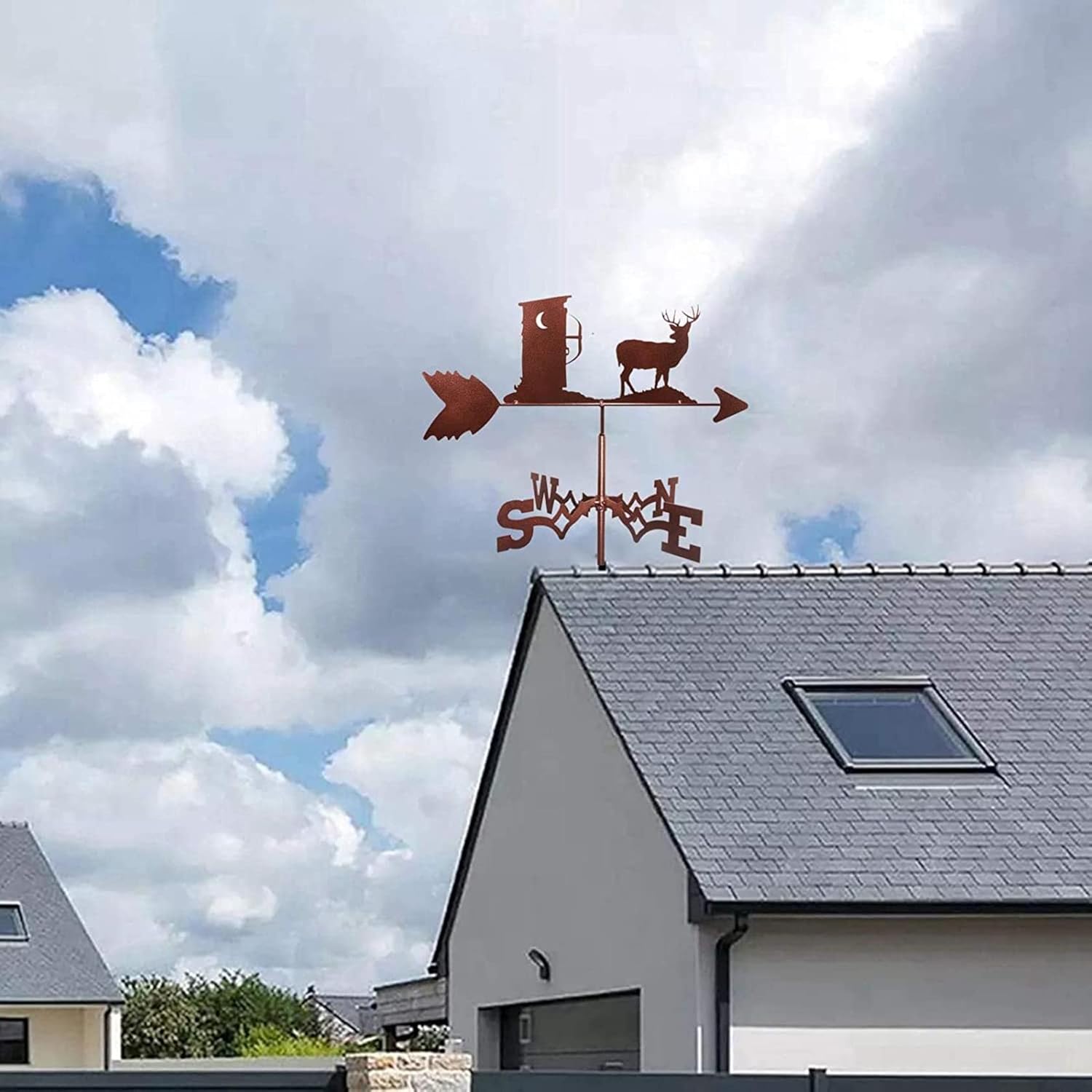 風見鶏 ルーフマウント付き レトロ風見鶏 風向計 金属風見鶏 ガーデン クリエイティブ 風見鶏 測定ツール 農場 庭 ホームデコレー
