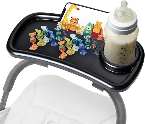 Bandeja de refrigerio de repuesto para cochecito Graco - Soporte para taza de cochecito con soporte para teléfono, bandeja universal para