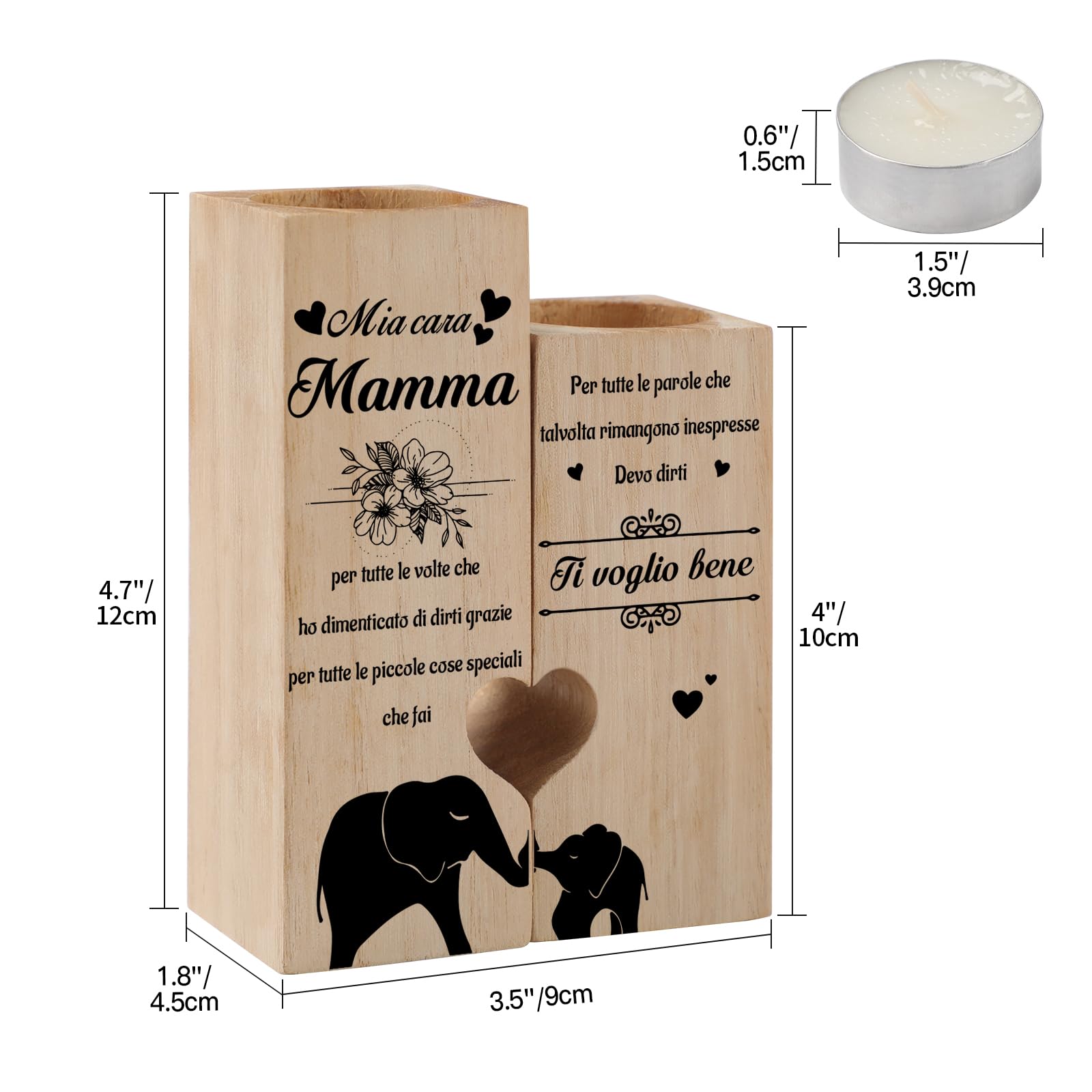 Blumuze Regalo Mamma, Portacandele Regali Per Mamma, Regalo Compleanno Mamma Da Figlia Figlio,Regalo Per Mamma Sul Suo Compleanno Anniversario Di Natale Matrimonio Festa Della Mamma