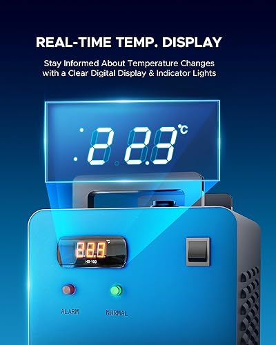 Miniatura 4 de OMTECH Enfriador de agua industrial 9L 2.6gpm CW-3000 enfriador de agua para 40W K40 CO2 grabado láser y máquinas de corte, sistema de refrigeración